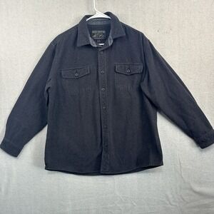 Grizzly Mountain Sz XL Button Up Flannel Black Shirt Men's